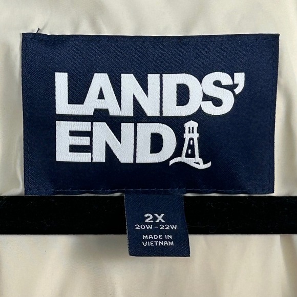 Lands End Puffer Coat Women's 2X Long ThermoPlume Insulated Coat Quilted Hooded - Picture 14 of 15